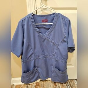 Women's Size XL Blue Scrub Top